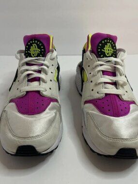 Nike Air Huarache Run '91 QS Men's Size 9.5 White Magenta Neon Shoes AH8049 101